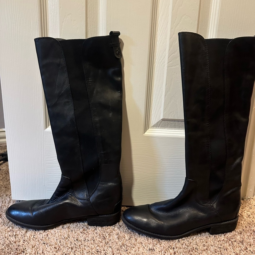 Sam Edelman Black Leather Knee-High Boots